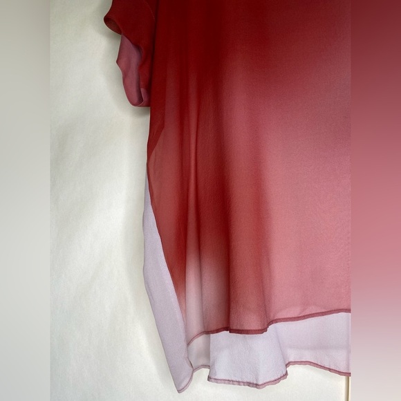 Eileen Fisher Serno Water Color Silk Sheer Blouse Top Sz Sm - Picture 5 of 9